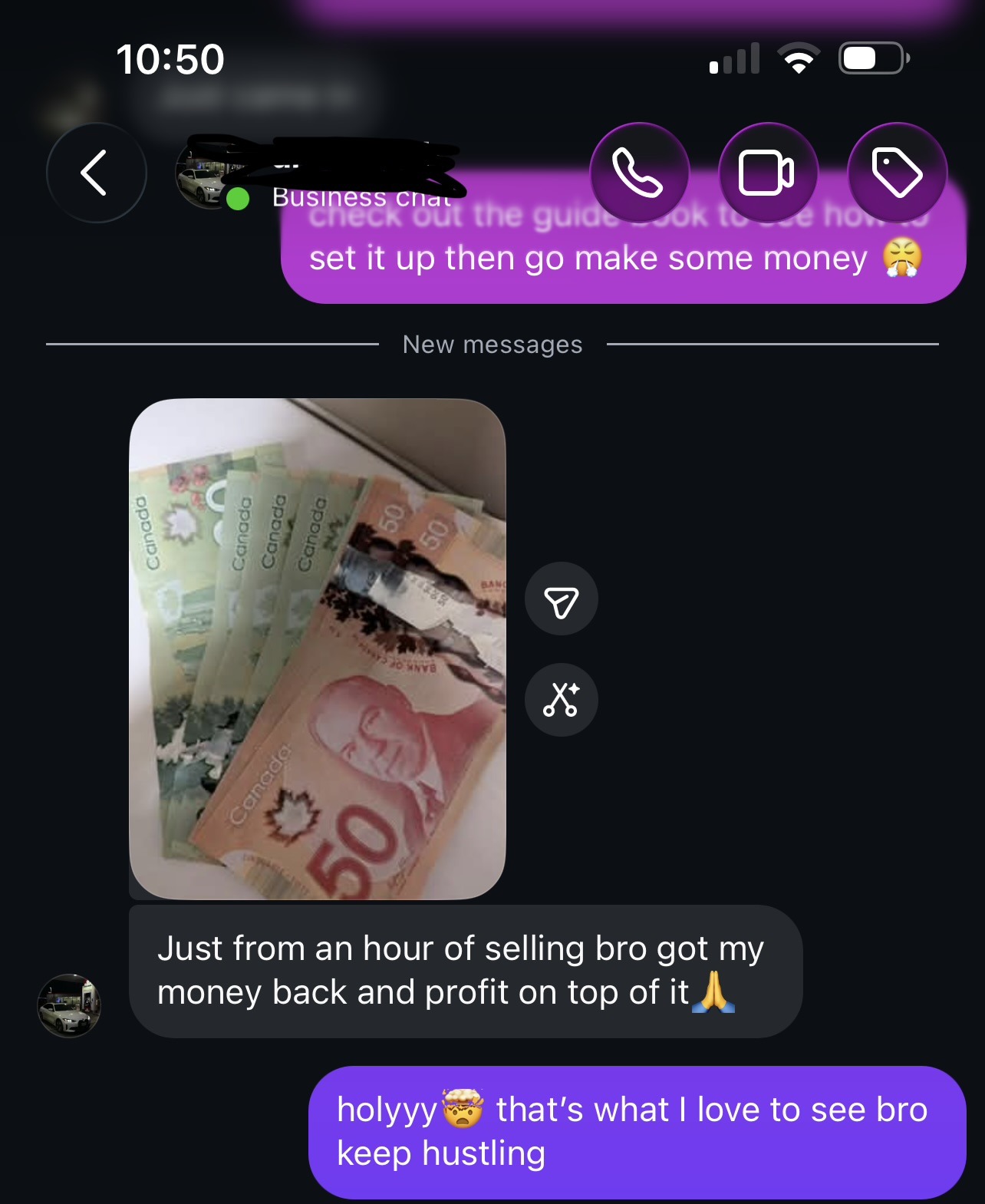 Student DM: sold cards and made profit within an hour